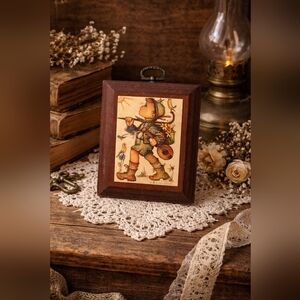 Vintage B. Hummel “Wanderer with Guitar” Wall Hanging Handcrafted in B.C., 🇨🇦